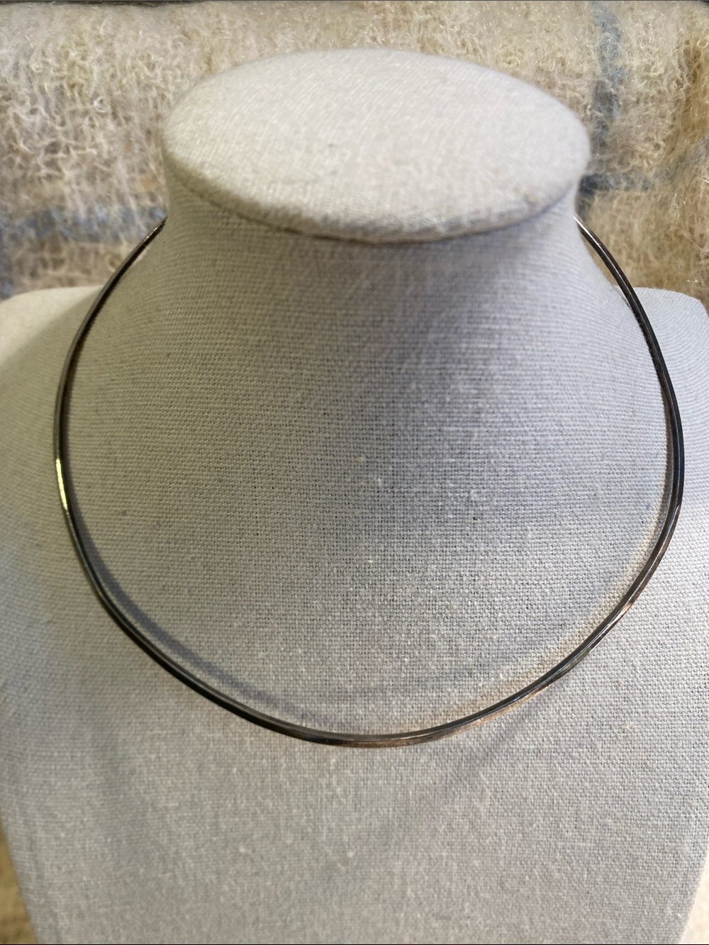 Vintage Sterling Silver Collar Necklace / Torque Choker 925 – Minimalist